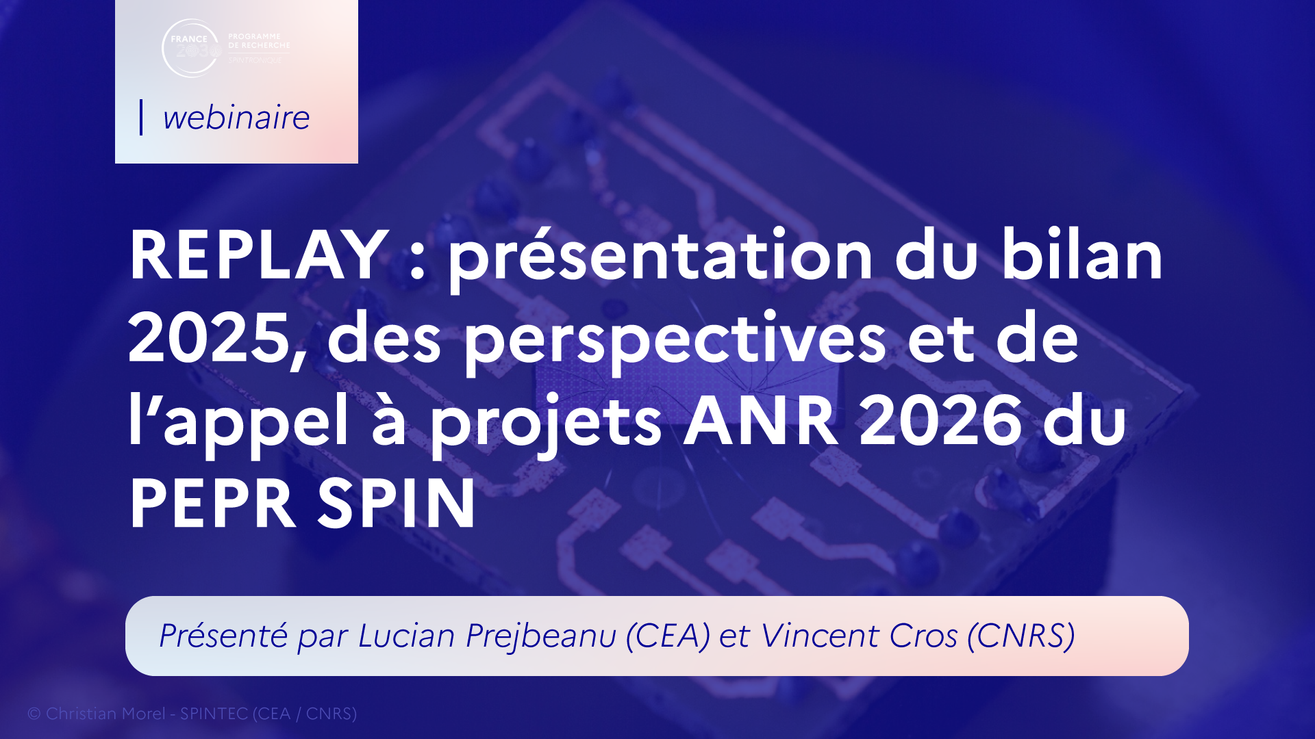 Bannière replay du webinaire du PEPR SPIN 